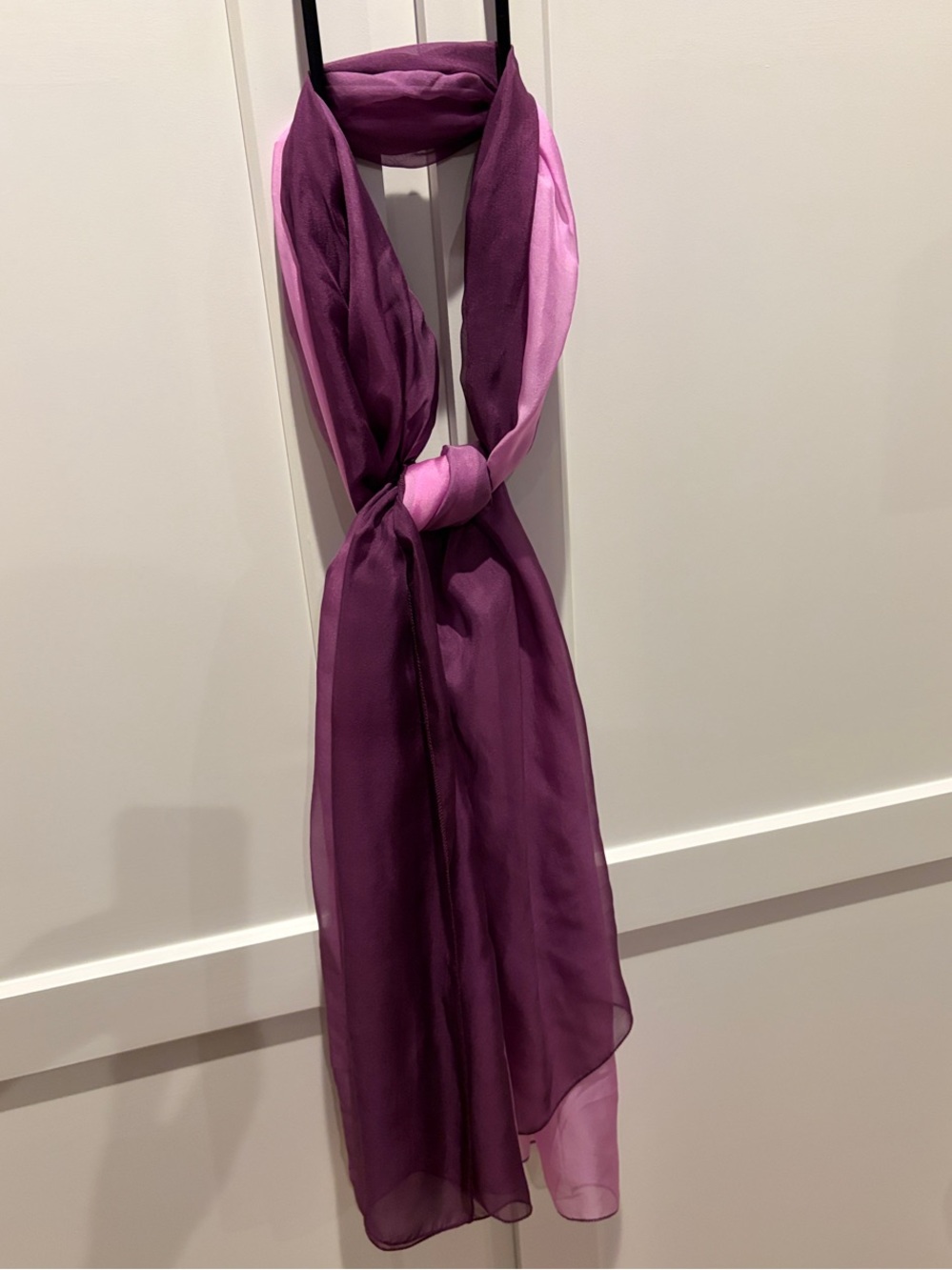 Elegant Purple Sheer Scarf - Women's Dress Accessory